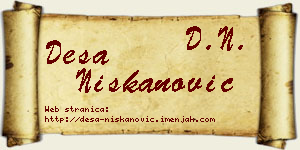 Desa Niškanović vizit kartica